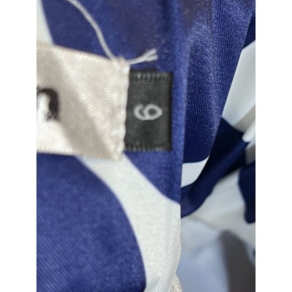 Persun Polka Dot Maxi Skirt 6 Blue Retro Old Money Classic Chic Preppy A Line - Picture 3 of 13